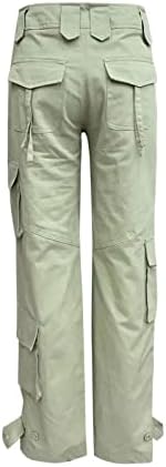 Zlovhe Plus со големина карго панталони, женски баги карго панталони со џебови широки панталони за нозе лабави комбинезони долги панталони карго