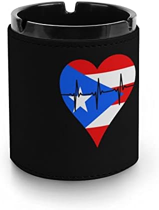 Loveубов Порто Рико Члеење на срцето Пу кожа пепелници за пушачи десктоп пушење на фиока за пепел држач за пепел за домашни автомобили