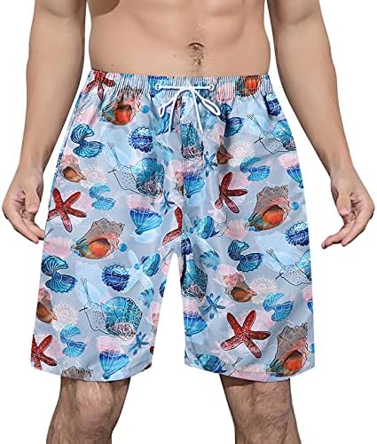 Менс 5 инчи за пливање за пливање лесни костуми за капење летни цветни шема влечење на половината плажа за пливање панталони