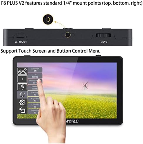 FeelWorld F6 Plus V2 6 Inch 3D LUT Touch екран DSLR Camera Monitor Monitor IPS Video Peaking Focus Assist FHD1920x1080 Поддршка