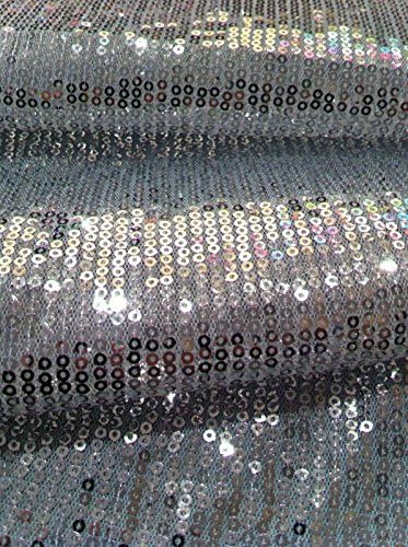 3мм Сребрени Микро Мини Сјајни Светки на Бела Полиестерска Мрежа ткаенина покрај Дворот