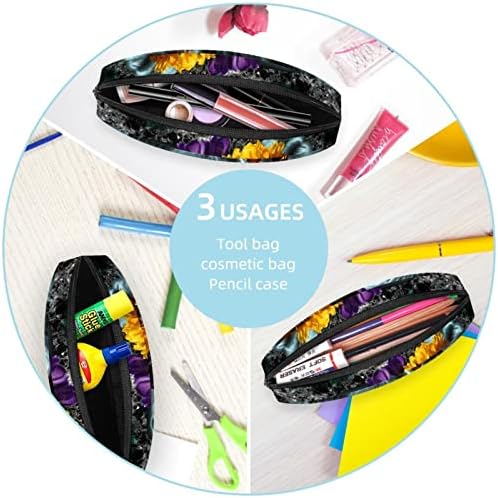 Мала Торба За Шминка, Патент Торбичка За Патување Козметички Организатор За Жени и Девојки, Апстрактна Уметничка Рака И Цвет