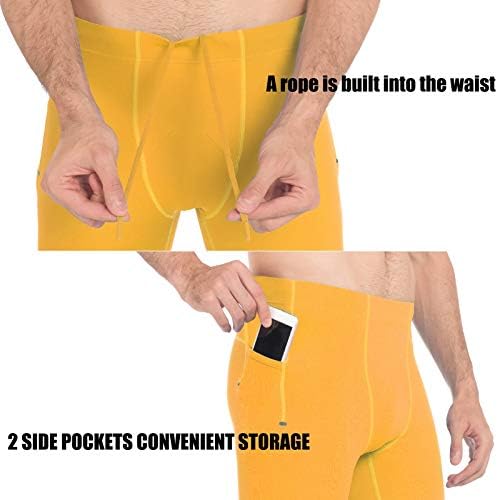 Хелеги за тренингот Пикидиг Јога панталони со џебови - мажите атлетски панталони за компресија хулахопки