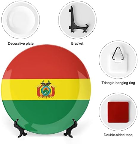 Боливија знаме што виси керамичка декоративна чинија со приказ за приказ Прилагодени годишнини за свадбени подароци за родители, нејзиниот сопруг