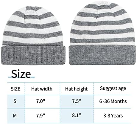 Bubo.yaa 2 парчиња момчиња за деца Beanie for Kids Baby Baby inter Hat Stripe плетени капи.