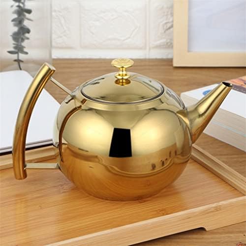 Yaywp Сребрено злато 1L чајник од не'рѓосувачки челик хотел чајник со филтер хотел ресторан чајник чајник