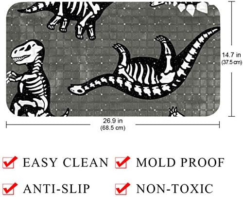 Бебе без лизгање бања Мат 26.9in x 14,7in цртан филм фосилни диносауруси ПВЦ фталат бесплатно за деца