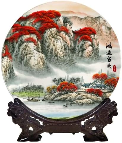 20,5 см ingингдезен нов кинески пејзаж сликарски керамички фенг шуи шарм декоративна висечка плоча
