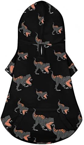 Смешноста на жестокиот диносаурус кучиња худи крпа од мачка со џемпер -облека со капа со мека миленичиња палто пулвер