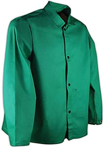 Памучна јакна без пламен-отпорен на пламен, без 30 ”, зелена, зелена, големина 2xl