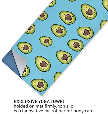 Augenseter јога ќебе со симпатична зелена-авокадо-сина јога крпа за јога мат пешкир