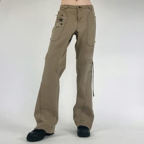 Keusn Тренди панталони за жени плус големина буги падобрански панталони за жени лабави панталони со џогер со џебна улична облека