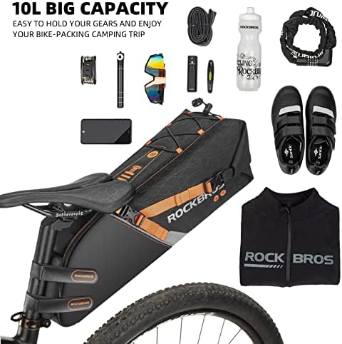 Rockbros велосипед торба торба за велосипеди за пакувања со водоотпорна пакување со велосипеди за пакување со голем капацитет за чакал пат