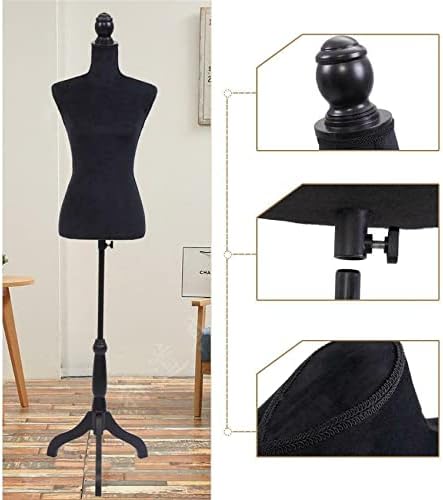 Зејада манекен торзо црна форма женски манекен торзото палто фустан Форма на екранот w/црна статичка штанд