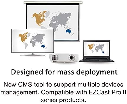 Ezcast Pro Box II | 4K приемник и со поддршка од 5GHz WiFi и LAN, безжична презентација на струја за струја со голема брзина кутија MIRACAST
