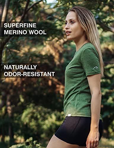 Merino.tech Merino волна маица жени - мерино волна од волна, жени со краток ракав