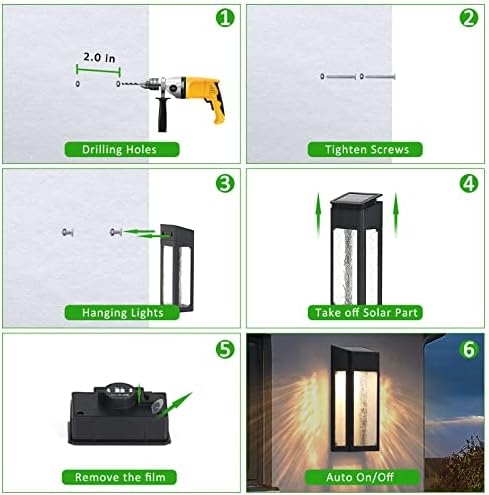 АРМКСИ Соларни Надворешни Светла, Метални Семенски Стаклени Светла За Соларна Ограда, Автоматско Вклучување/Исклучување На Водоотпорни
