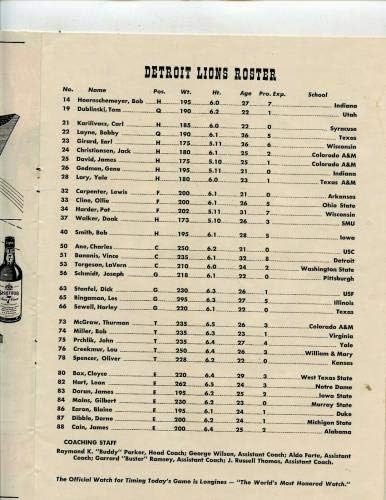 10-25 1953 НФЛ Програма Детроит Лавови во Сан Франциско 49'ers 6 Автограми EX - NFL програми