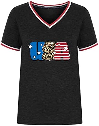 Патриотски кошули за жени маица со американско знаме Смешно графичко мета во САД starвезди ленти врвови летни маици со краток ракав