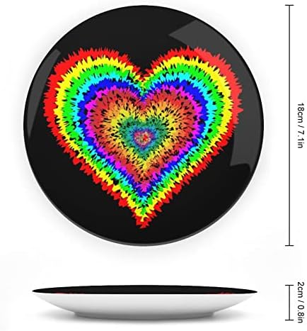 Ти-боја срце виси керамичка декоративна чинија со приказ за приказ Прилагодени годишнини за свадбени подароци за родители на