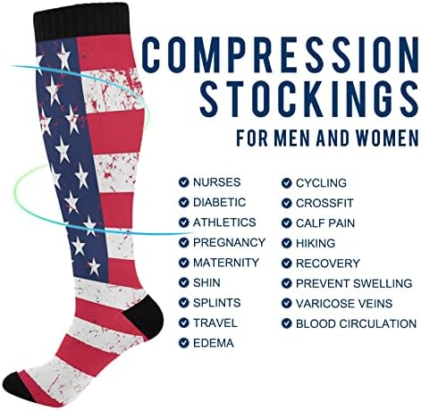 KLL компресија чорапи за жени и мажи со циркулација долги чорапи најдобро за атлетска трчање велосипедска медицинска сестра