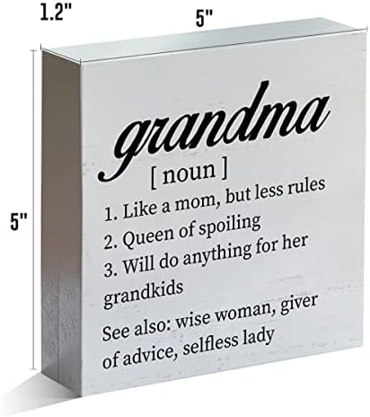 Фарма куќа баба дефиниција дрвена кутија знак рустикален стил баба како мајка дрво блок таблета знак Декоративен биро за знаци за домашна полица