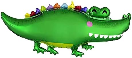 Bieufbji 12 парчиња Среќен Зелен Балон За Алигатор Со 2 ПАРЧИЊА Џамбо 39 инчни Балони За Алигатори, 2 ПАРЧИЊА 18 инчни Балони За Крокодили