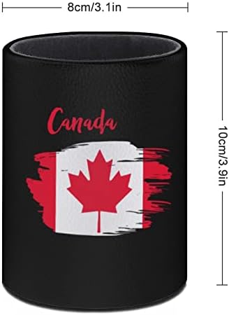 Канада Знаме Стп Кожни Држачи За Моливи Тркалезна Чаша За Пенкало Шема На Контејнери Организатор За Канцеларија Дома