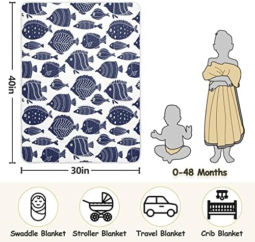 Cataku симпатична риба јапонско бебе ќебе за момчиња девојчиња памук дете ќебиња кревети фрли меко топло примање бебе ќебе за шетач за