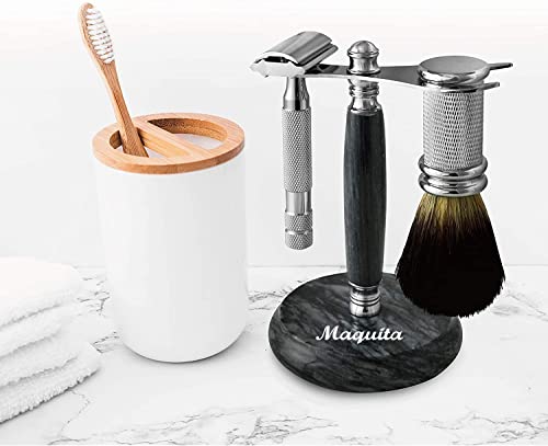 Maquita Deluxe Chrome Razor и Stand Brush - Најдобар штанд за безбедност на брич. Ова ќе го продолжи животот на вашата четка за бричење.