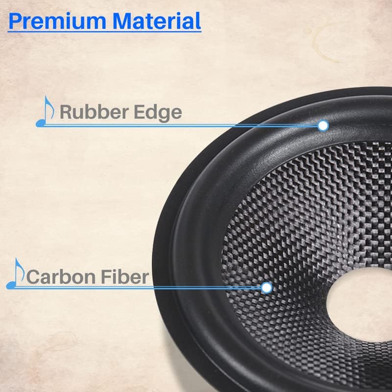 Калевел 6,5 инчен звучник конус тапан конус ткаени звучни конуси за звучници аудио јаглеродни влакна звучник исечете ја капачето за доказ за прашина