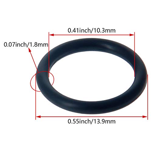 Bettomshin 1pcs нитрилна гума О-прстени, 13,9мм ОД 10,3мм ID 1,8 мм ширина, метричка буна-нитрилна запечатување за заптивка за мијалник