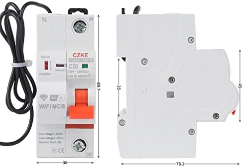 Akde YCB9ZF-100W 1P WiFi Smart Circuit Breaker Short Circuit Заштита на кратки спојки Timed Smart Reclosing Switch Далечински управувач
