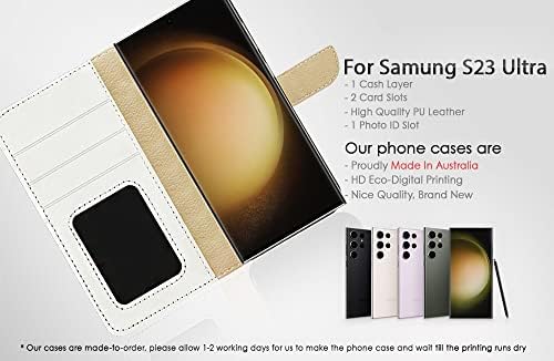 За Samsung S23 Ultra, За Samsung Galaxy S23 Ultra, Дизајниран Флип Паричник Телефон Случај Покритие, A24667 Антички Слон