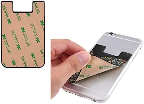 Носител на картички за картички за очи за очи, PU кожа самолеплива лична карта за кредитна картичка за 2,4x3,5 инчен смартфон назад