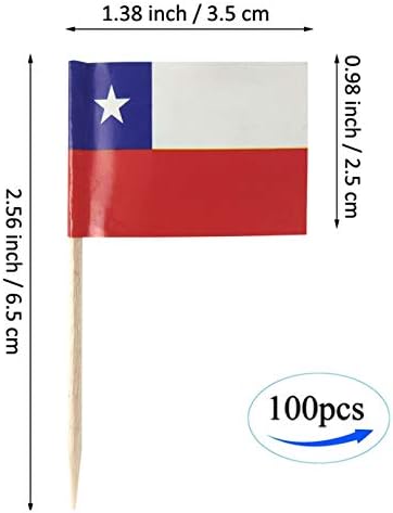 ЈБЦД Чиле Чепкалка За Заби Знаме Чилеански Мини Мали Кекси Топер Знамиња