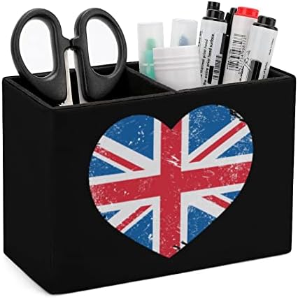 Велика Британија Велика Британија Ретро срце знаме Пу кожа пенкало за молив држач за држачи за купови, кутија, кутија за контејнери