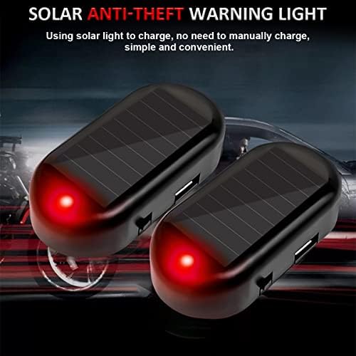 Симулиран аларм за соларна енергија со автомобил, анти-кражба LED трепкачки безбедносен светло лажен лажен лажен лажен лажен лажен