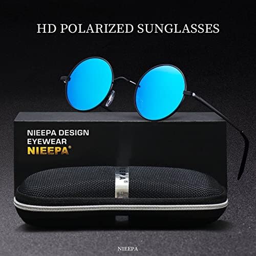 Nieepa гроздобер мала тркалезна поларизирана хипи очила за сонце за мажи жени кружат сонце очила NP1002