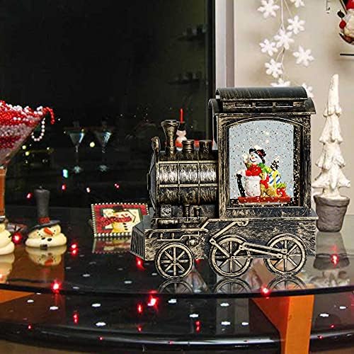 Wondise осветлен Божиќен снег глобуси Музички фенер со тајмер, управувана батерија и USB напојувана вода и вртење на сјајниот празник