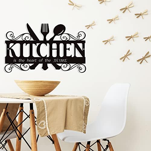 Декор на метална кујна, кујнски знаци Декорации за wallид, знак за рустикален кујнски декор, украс на куќа за кујна или трпезарија, 13,8 х