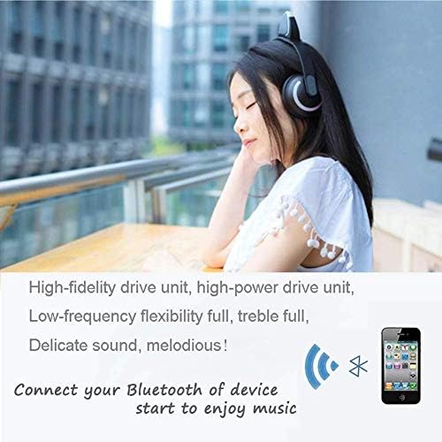Luckyu Безжични Bluetooth Слушалки За Уши Со Микрофон 7 Бои LED Светло Трепка Блескав На Уво Стерео Слушалки Компатибилен Со Паметни Телефони