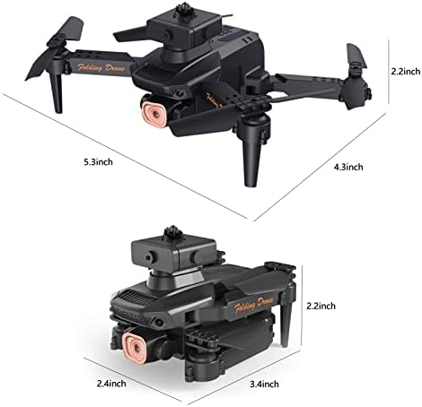 Teocary Mini Drone со камера, HD FPV камера далечински управувачки играчки со надморска височина Држете го режимот без глава 1 Клуч за
