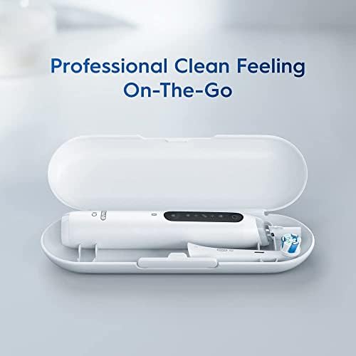 Орална-Б IO серија 5 ограничено издание Електрична четка за заби со 3 глави на четки, паметен дисплеј, крајно чисто, крајно бело, сензор за притисок, полнење, црна, со к?