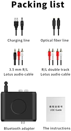 Оптички Влакна Коаксијални Дигитални До Аналогни Bluetooth 5.0 Аудио Приемник Со Антена Далечински Управувач Декодер Адаптер
