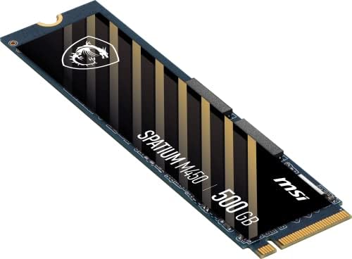 MSI SPATIUM M450 PCIe 4.0 NVMe M. 2 500gb Внатрешни Игри SSD ДО 3600MB / s 3d NAND до 600 TBW
