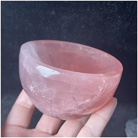 Природна розова розова кристална врежана кристална декоративна чинија кварц камења дома декоративни камења