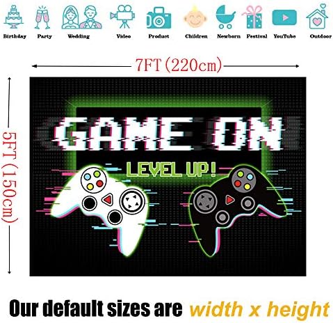 Sensfun Видео игра Заднини за резерви на ниво на ниво на момчиња игри за роденденски украси позадина 7x5ft игра на позадини Банер