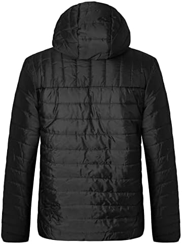 Менс есен и зимска мода обична цврста боја патент џеб со качулка со памук со памук, палто со исечен грб
