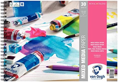Ван Гог Мешани медиумски спирални врзани подлога, 140lb, 30 листови, 11,7 x 16,5 / A3